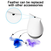 Cat Feather Toy Spinning Teaser Kitten Interactive Play Indoor Pet Toys USB Charging Gift