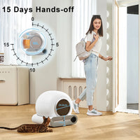 Self Cleaning Cat Litter Box 65L Automatic Cat Litter Box For 1.5-6kg Cat w/ Trash Bag & Litter Mat Smart Cat Toilet App Control