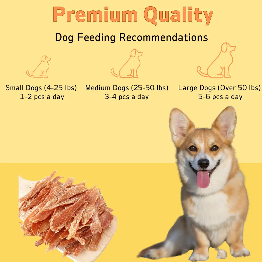 150g/5.29oz Chicken Jerky and Duck Jerky Dog Treats For Small, Medium, Large Dog, Made With Real Pure Chicken, Healthy