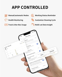 Self-Cleaning Cat Litter Box with N50 Odor Eliminator – Automatic, App-Controlled with Waste Bags and xSecure Technology