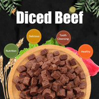 Diced Beef Particles Appetising Digestive Nutritious Delicious Chewy Adult Dog Puppy Training Rewards Premium Beef Pet Snack