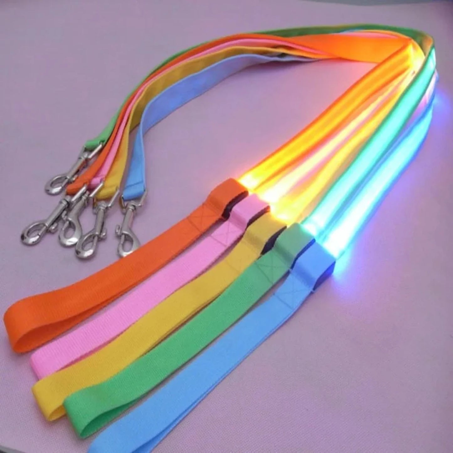 LED Light  Dog Leash Luminous Rope Lead Leash  Dog Safety Flashing Glowing Dog Collar Harness Electronic Pet Accessories Cat tag