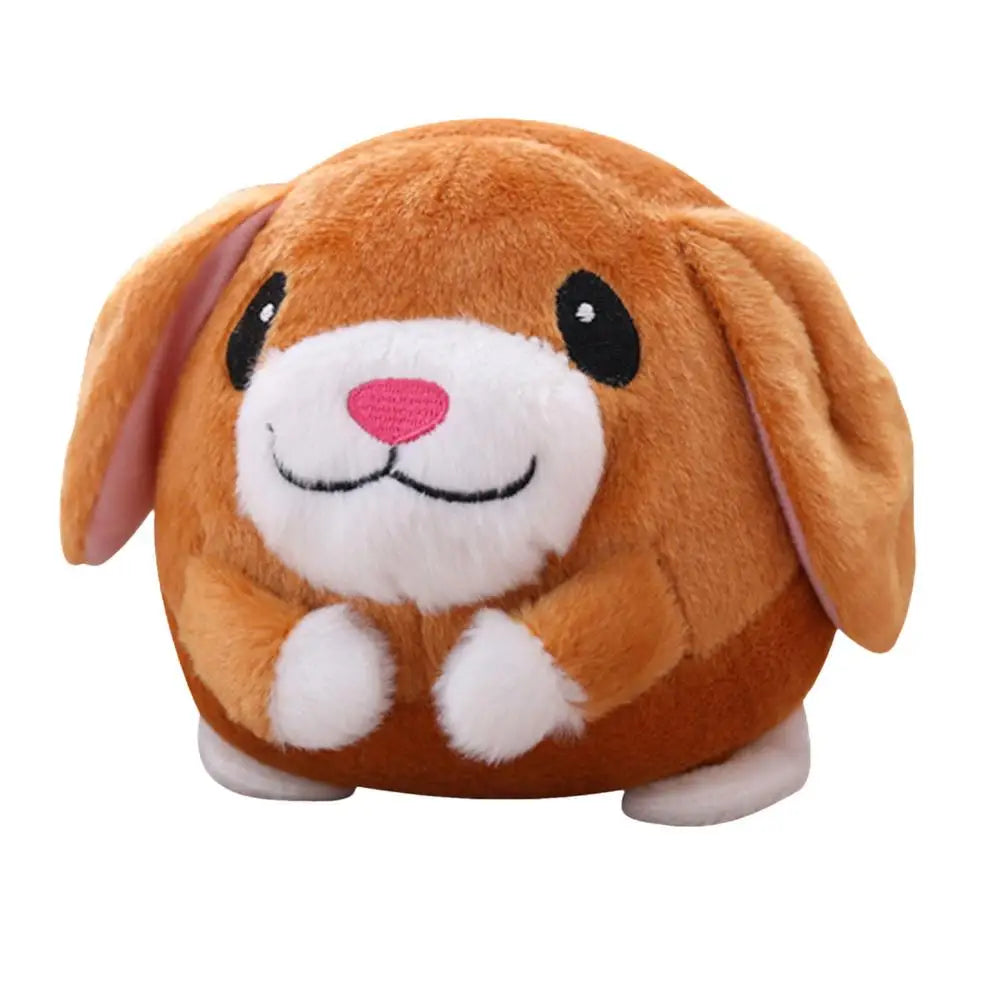 Puppy Ball Active Moving Pet Plush Toy Singing Dog Chewing Squeaker Fluffy Toy Interactive Dog Plush Doll Toys For Pets ﻿