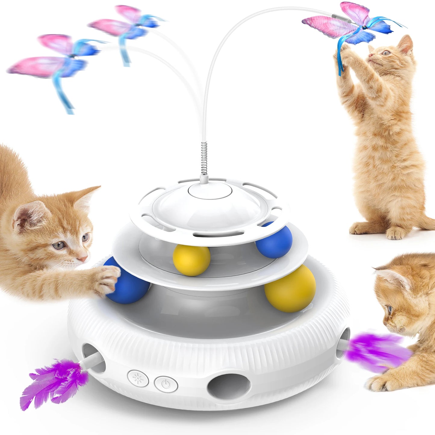 Chargeable Cat Laser Interactive Indoor Cat Puzzle Pet Toys Automatic USB Cat Teaser Pet Toys Smart Cat Feather