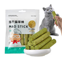 Cat Grass Sticks Grass Chewing Stick Freeze Dried Snacks Mouth Health Teething Digestive Aid Natural Teeth Cleaner Fattening Pet