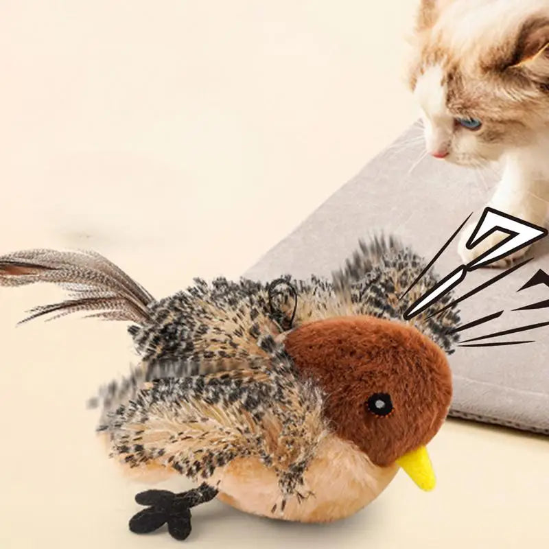 Flapping Bird Cat Toy USB Rechargeable Touch Activated Kitten Toy Remote Control Interactive Cat Feather Chaser Toy