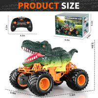 Remote Control Dinosaur Car, 2.4Ghz RC Truck for Toddlers, Electric Hobby RC Car Toys with Light & Sound Spray Birthday Gift for